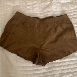 Suede brown shorts